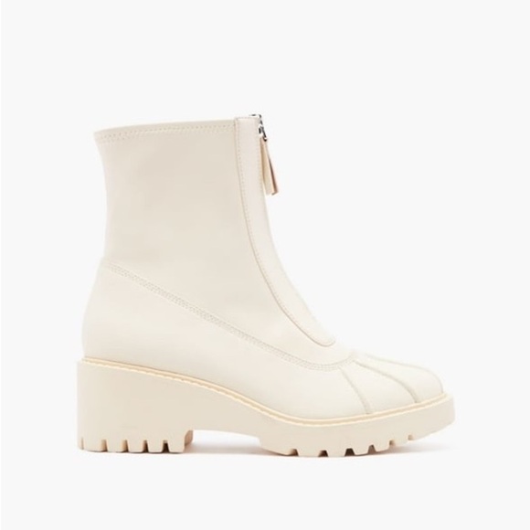 SHOE DAZZLE Adabelle Ankle Lug Sole Platform Chelsea Birch Ivory Boots Size 10 - Picture 3 of 10